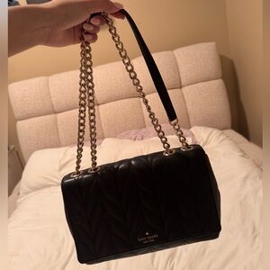 Kate Spade Black Quilted Chain Shoulder Bag